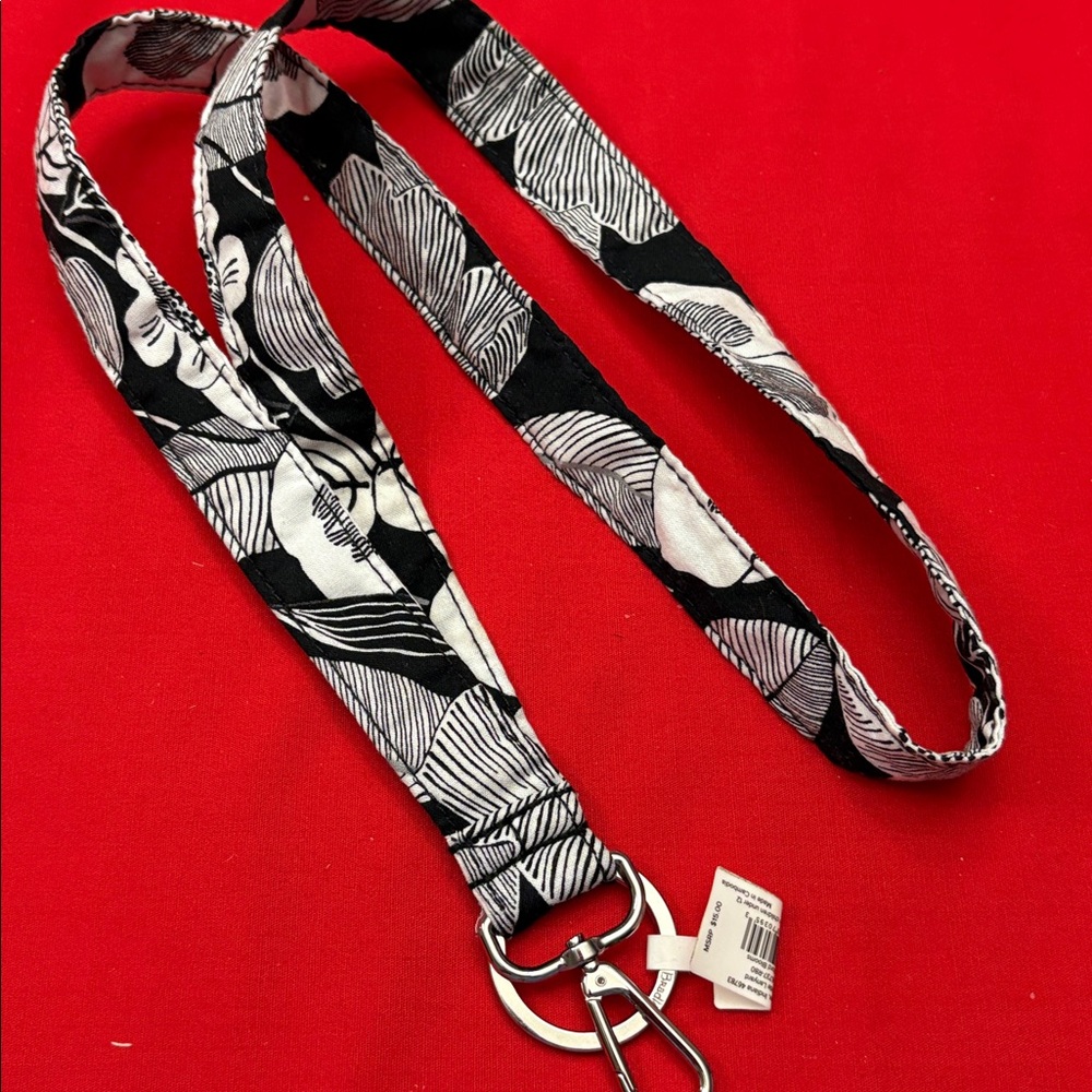 NWT Vera Bradley Black and White Patterned Lanyard